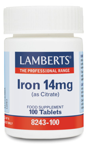 Lamberts Ferro 14 mg citrato di maggiore assorbimento 100 compresse