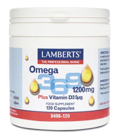 Lamberts Omega 3,6,9 1200 mg pi&ugrave; Vitamina D3 5 mg 120 Capsule
