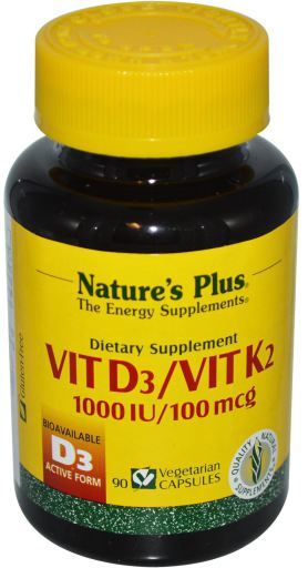 NaturesPlus Vitamina D3 e Vitamina K2 - 90 Capsule