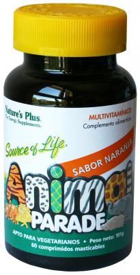 NaturesPlus Animal Parade Multivitaminico per bambini al gusto di arancia 60 compresse