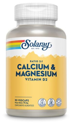 Solaray Calcio e Magnesio 90 Capsule Vegetali