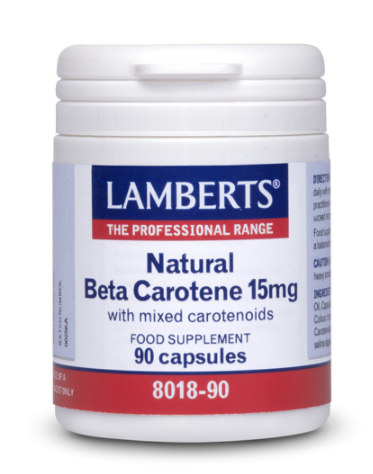 Lamberts Beta Carotene Naturale 15 mg con Miscela di Carotenoidi 90 Capsule
