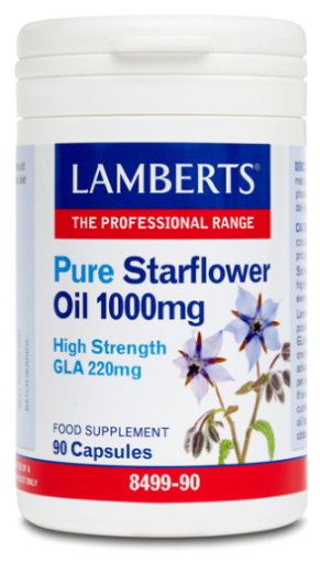 Lamberts Olio di Borragine Puro 1000 mg Fornisce 220 mg di GLA 90 Capsule