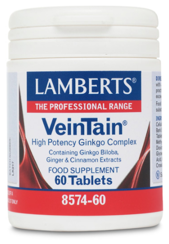 Lamberts VeinTain ad alta potenza di ginkgo, cannella e zenzero 60 compresse