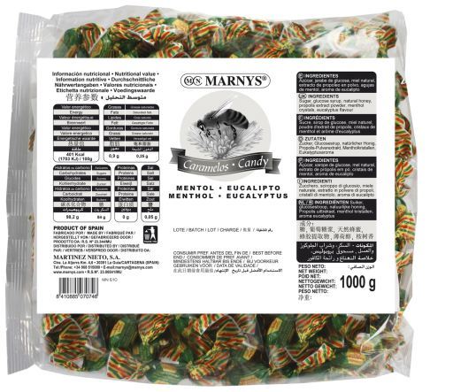 Marnys Caramelle alla Propoli, Miele, Mentolo ed Eucalipto 1000 gr