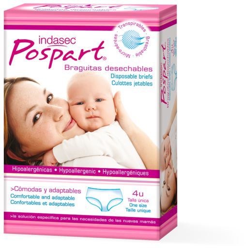 Indasec Disposable Pospart Panties 4 uds