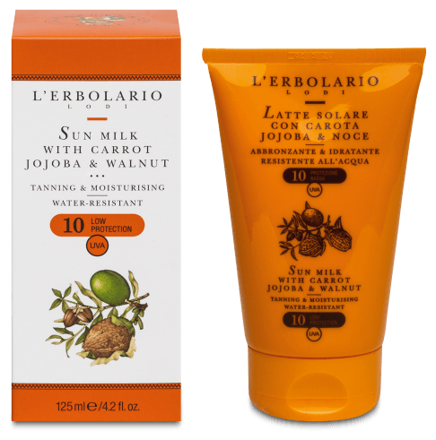 L'Erbolario Latte Solare con Carota Jojoba e Noce SPF 10 125 ml