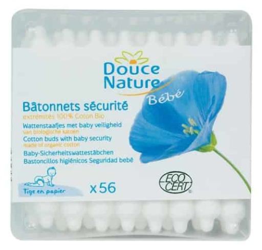 Douce Nature Tamponi di cotone per neonati 56 Tamponi di cotone