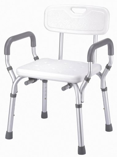 Sedia da bagno in alluminio con braccioli