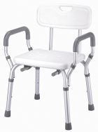 Sedia da bagno in alluminio con braccioli