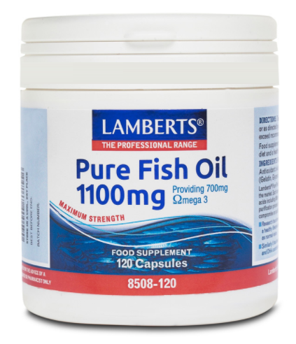 Lamberts Olio di pesce puro 1100 mg che fornisce 700 mg di omega 3 120 capsule