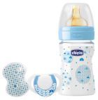 Confezione regalo biberon fisiologica + ciuccio blu Confezione regalo biberon fisiologica + ciuccio blu