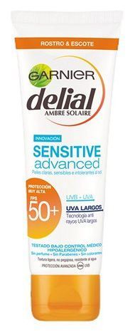 Delial Crema Sensitive Advanced per viso e d&eacute;collet&eacute; SPF 50+ 50 ml
