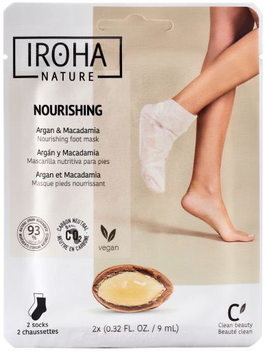 Iroha Nature Maschera nutriente per i piedi con calze nutrienti di Argan