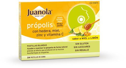 Juanola Propoli + Edera con Miele, Zinco e Vitamina C Aroma Miele-Limone