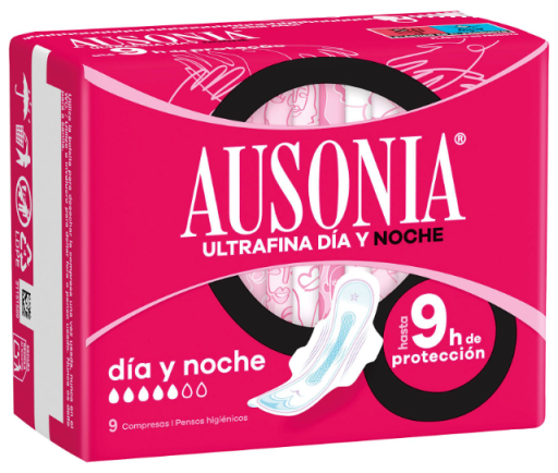 Ausonia Assorbenti ultrasottili da giorno e da notte con ali 9 unit&agrave;