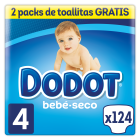 Pannolino per bambini asciutto taglia 4 con 124 unit&agrave; + 128 salviette
