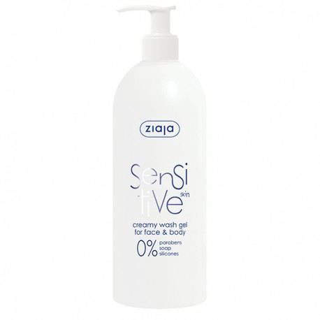 Ziaja Gel Detergente Viso e Corpo Sensibile per Pelli Sensibili 400 ml