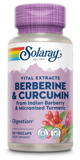 Solaray Berberina e curcumina 600 mg, 60 capsule vegetali