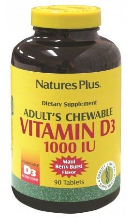 NaturesPlus Vitamina D3 1000 Iu 90 compresse masticabili