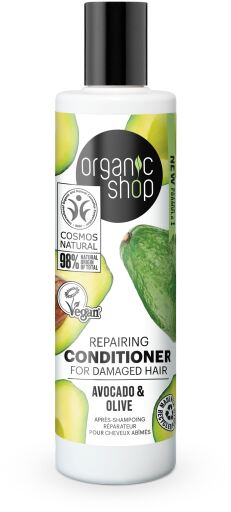 Organic Shop Balsamo riparatore all'avocado e oliva per capelli danneggiati 280 ml