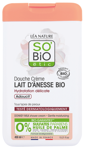 SO'BiO &eacute;tic Gel doccia idratante delicato Latte d'asina 650 ml
