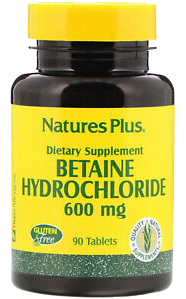 NaturesPlus Betaina cloridrato 600 mg 90 Compresse