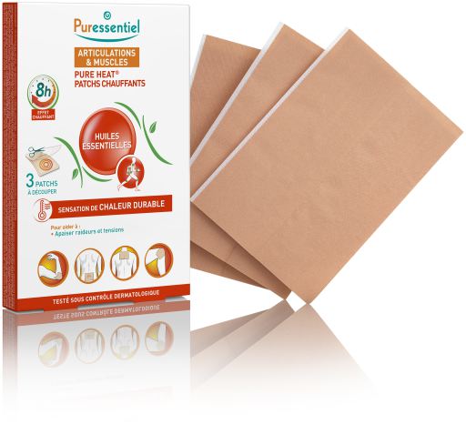 Puressentiel Cerotti termici Pure Heat per articolazioni e muscoli, 3 pz.