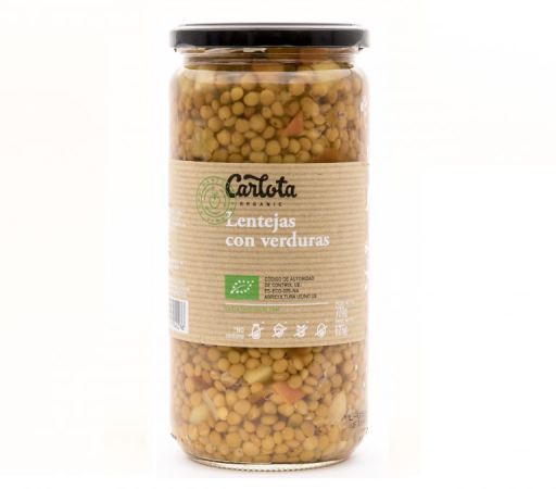 Carlota Organic Lenticchie biologiche con verdure 720 gr 12 unit&agrave;