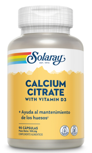 Solaray Citrato di calcio con vitamina D3, 90 capsule