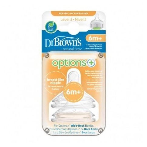 Dr. Brown's Opzioni+ Livello capezzolo 3 bocca larga 2 unit&agrave;