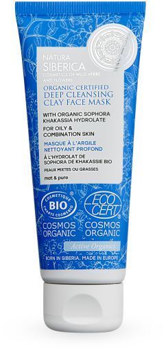 Natura Siberica Maschera viso all'argilla per pulizia profonda 75 ml