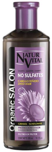 Natur Vital Shampoo per capelli colorati senza solfati protezione UV Organic Salon 300 ml
