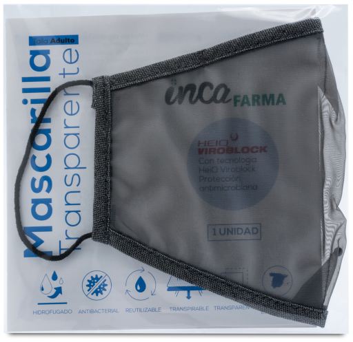Maschera per adulti grigia trasparente