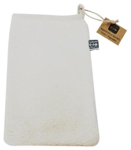 NaturaBIO Cosmetics Guanto da bagno in cotone e lino