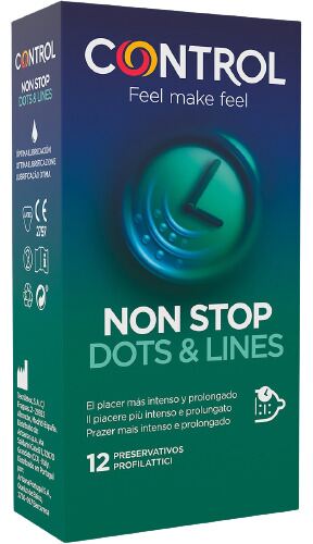 Control Preservativi anti-spot, Dots and Ribs, 12 unit&agrave;