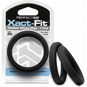 Perfect Fit Xact Fit Confezione da 2 anelli in silicone 19 cm Nero