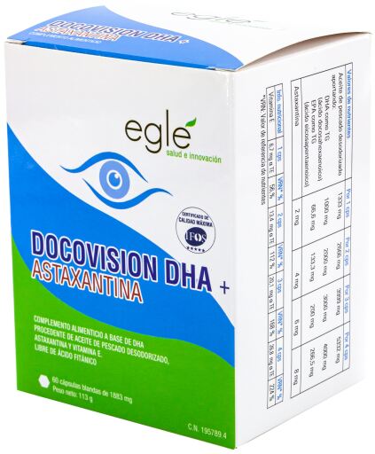 Egl&eacute; Docovision DHA + Astaxantina 60 capsule