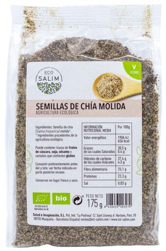 ECO-SALIM Semi di Chia Macinati Bio 175 gr