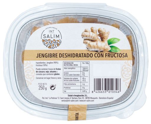 INT-SALIM Zenzero Disidratato Dolcificato con Fruttosio 250 gr