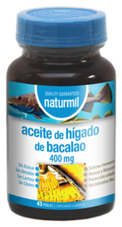 Naturmil Olio di fegato di merluzzo 400 mg 45 Capsule