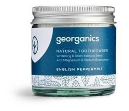 Georganics Polvere di dentifricio sbiancante alla menta inglese 60 ml