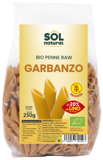 Sol Natural Penne Di Ceci Bio Lino Senza Glutine 250 gr