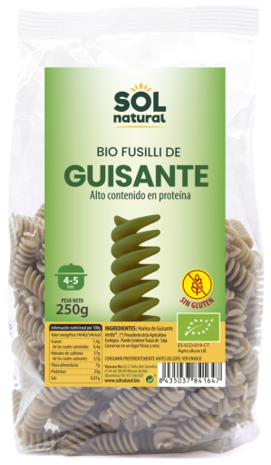 Sol Natural Fusilli di Piselli Bio Senza Glutine 250 gr