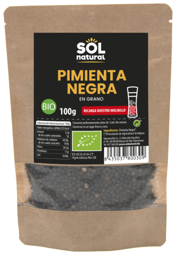 Sol Natural Granella di Pepe Nero Biologico 100 gr