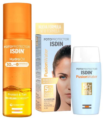 Isdin Fusion Water Crema Solare SPF 50 50 ml + Hydro Oil SPF 30 200 ml