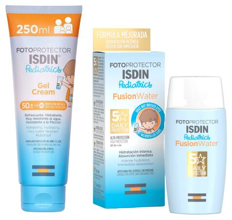 Isdin Crema gel solare pediatrica SPF 50+ + Acqua di fusione SPF 50