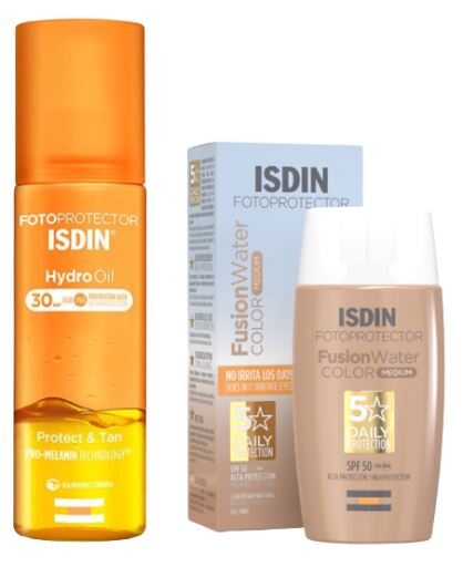Isdin Fotoprotettore Hydro Oil SPF 30 + Fusion Water Color SPF 50