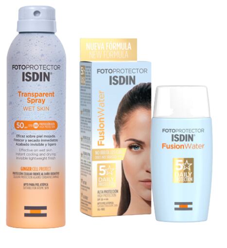 Isdin Protezione Solare Spray Trasparente 250 ml + Fusion Water 50 ml