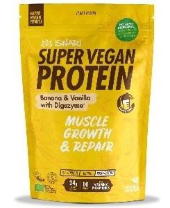 Iswari Proteine Super Vegane Banana e Vaniglia con Digezyme 400g